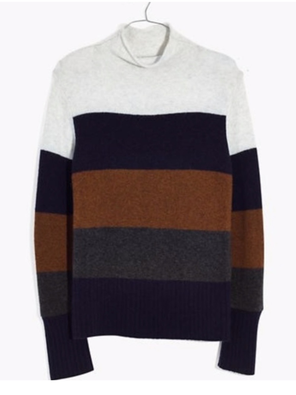 Madewell Inland Striped Turtleneck Sweater Large